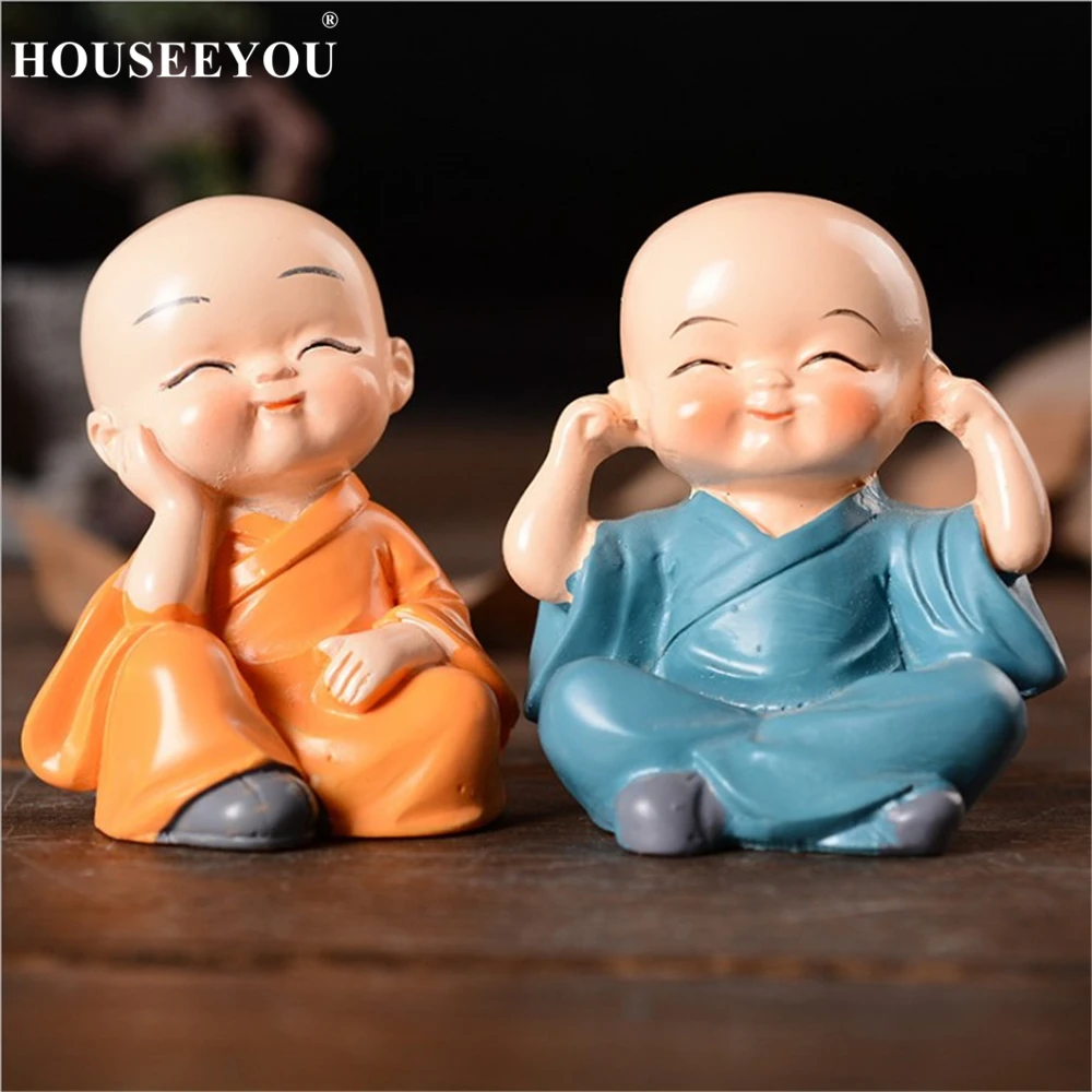 4 шт./лот подарочные скульптуры из смолы милые маленькие монухи статуи Будды