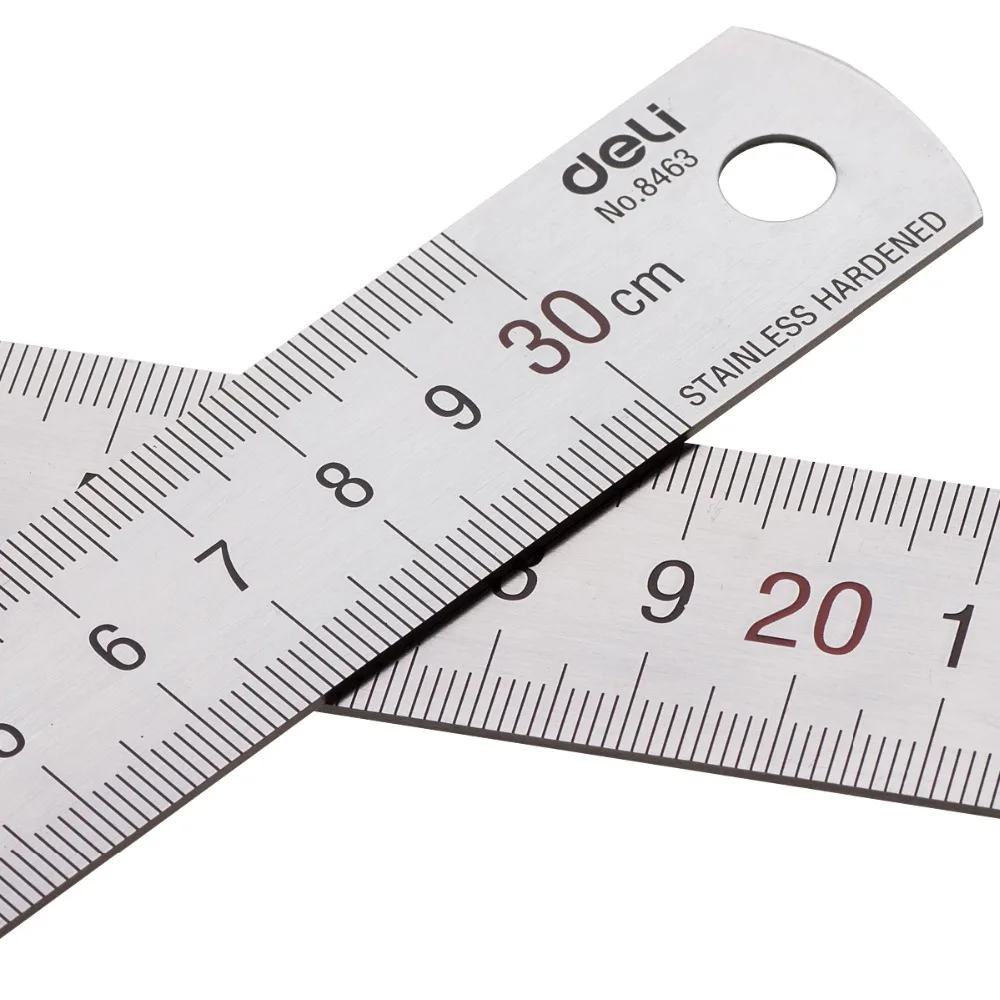

deli ruler 15cm steel ruler 20cm scale student stationery stainless steel ruler deli 8463 30cm straight ruler Thickness:1mm