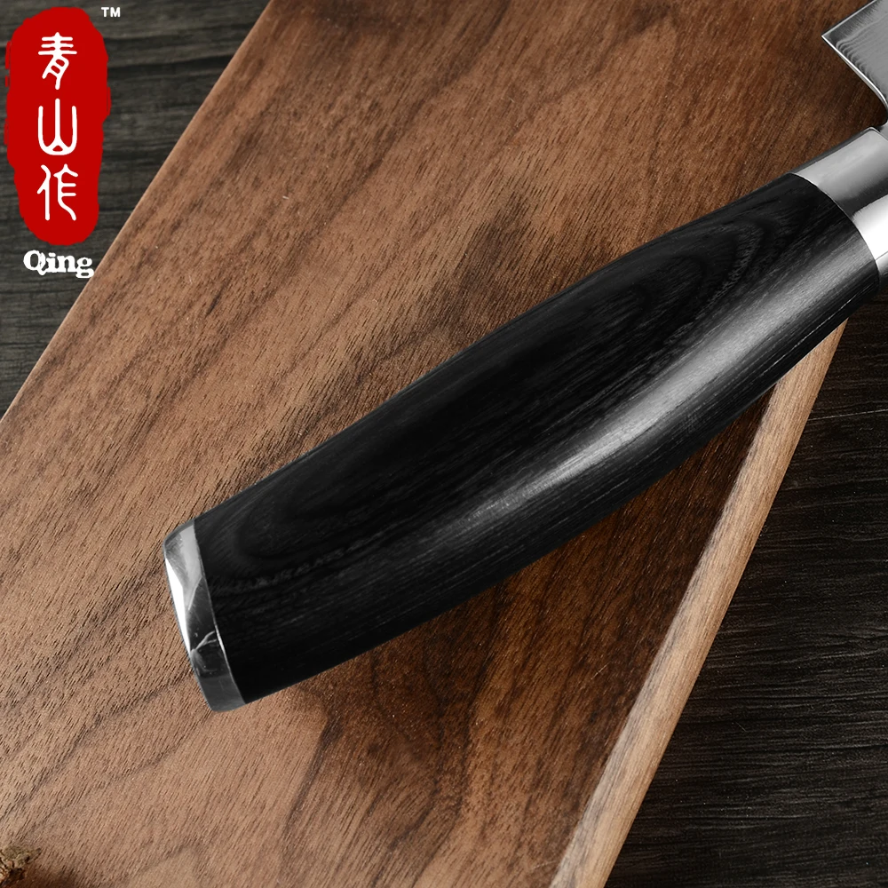 QING Дамасские наборы кухонных ножей 5 &quotутилита + 3 5&quot паринг 2-кусок 67 слоев