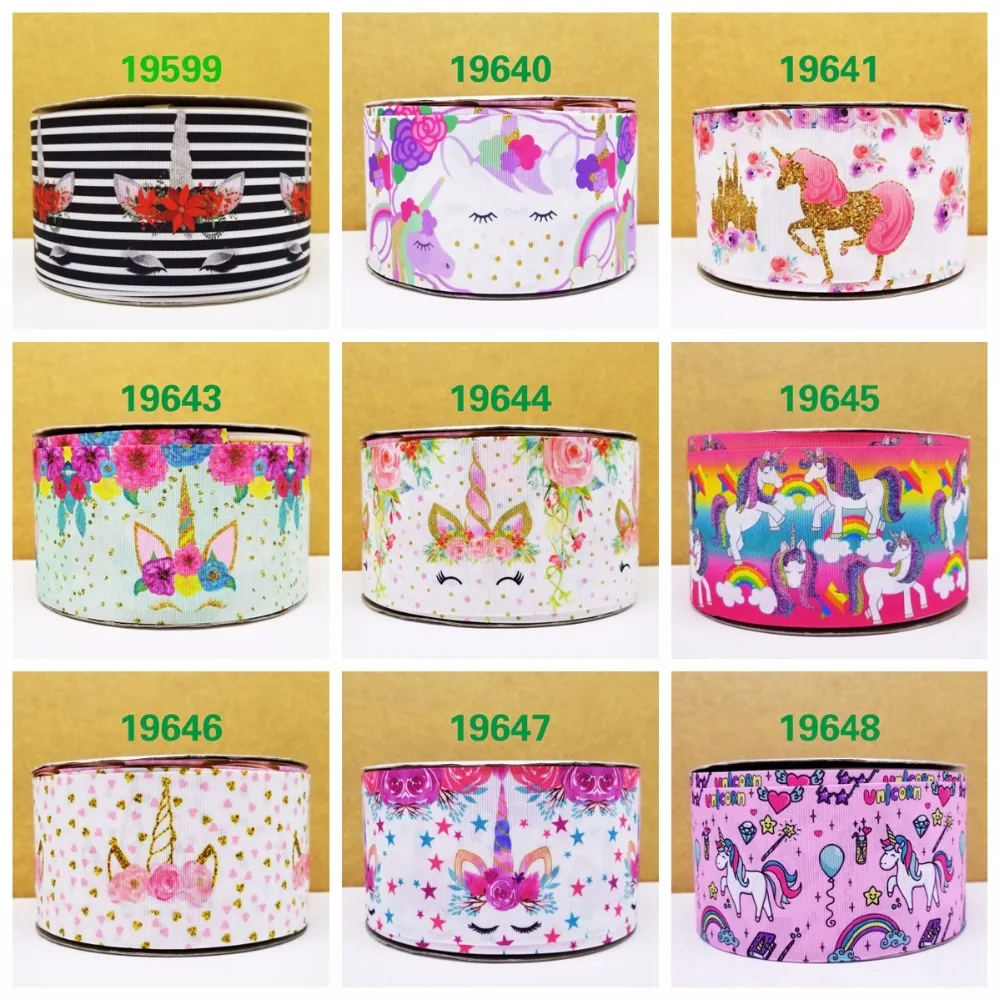 Бесплатная доставка 50 ярдов Единорог печатных grosgrain ленты 19648|printed ribbon|grosgrain
