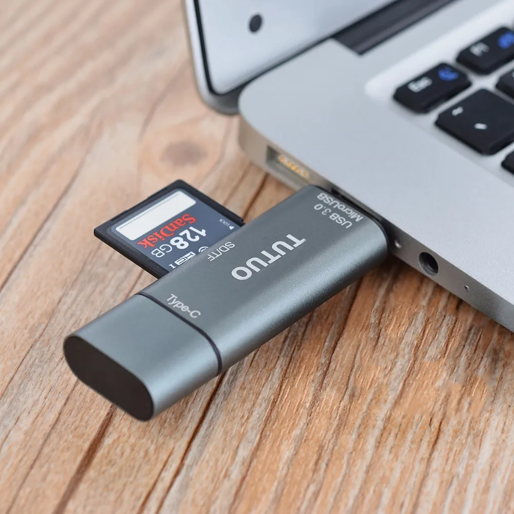 TUTUO SD/Micro SD (TF) USB кардридер 3 в 1 универсальный usb type C A 0 и Micro OTG адаптер для SDXC SDHC
