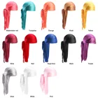 Мужские шелковистые банданы, тюрбан, шляпы парики Doo, мужские атласные аксессуары для волос, очень длинный хвост Du-Rag