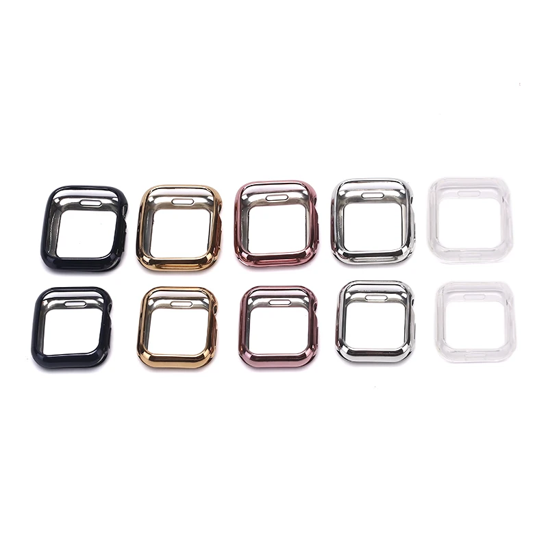 Чехол для часов Apple Watch Series 4 3 2 1 тонкий 40 мм 44 из ТПУ мягкий прозрачный защитный