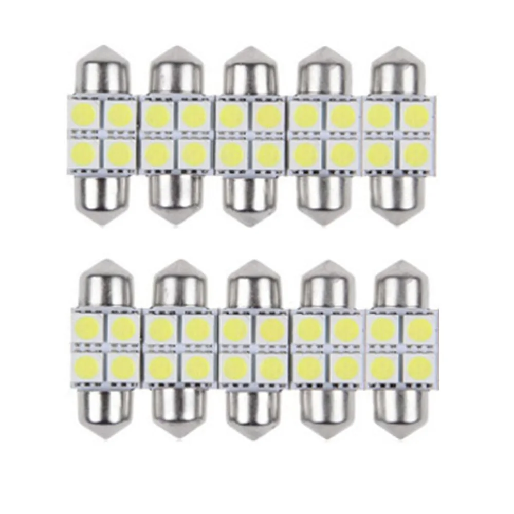 

YSY 100X 31mm Festoon 4SMD 5050 Led Interior Dome Map Bulb Lamp lighting 12V Auto Led Car C5W LED DE3175 6461 3022 3021 6428