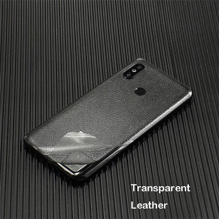 Clear Leather 3D углеродное волокно/кожа/дерево шкуры защитная задняя крышка телефона наклейка для XIAOMI Mi9 MIX3 Mi8 SE Redmi 6 Pro 5 Plus Note 7 - Цвет: Clear Leather