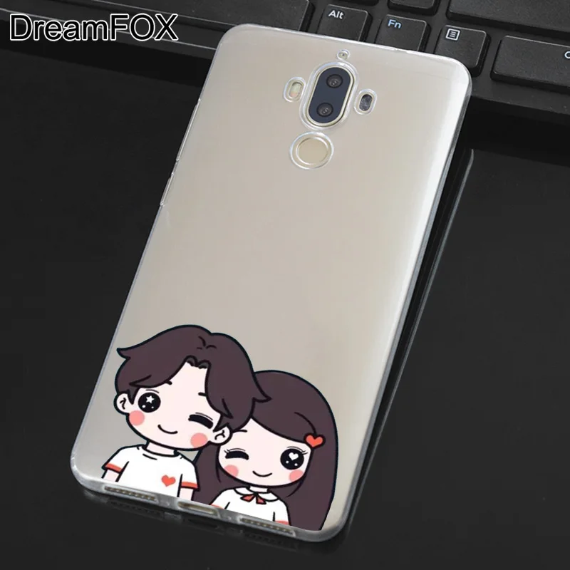 DREAMFOX M180 милый мультфильм пара девочка Мягкий ТПУ силиконовый чехол для huawei mate 8 9 10