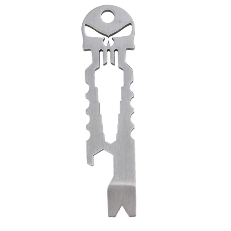 SEIGNEER Outdoor Tactical Skull Skeleton Keychain Survival EDC Multifunction Tool Wrench Crowbar Screwdriver Bottle Opener EX394 | Спорт и