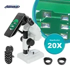 Бинокулярный стерео микроскоп AOMEKIE 20X с держателем телефона, светодиодная подсветка для пайки печатных плат, мобильного ремонта, инструмент для наблюдения за минералами