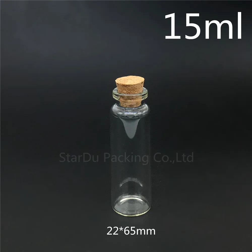48pcs 15ml Small Cute Mini Cork Stopper Glass Bottles Vials Jars Containers 15cc Wishing Bottle With | Красота и здоровье