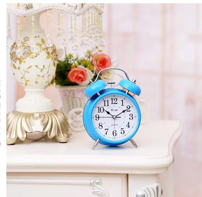 small size blue Прикроватная тумбочка для спальни бесшумные металлические электронные часы-будильник A108 - Цвет: small size blue