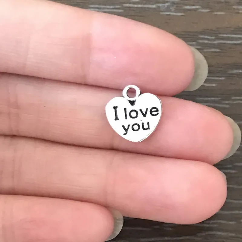20 шт. богемные маленькие Очаровательные Подвески в форме сердца I Love You из