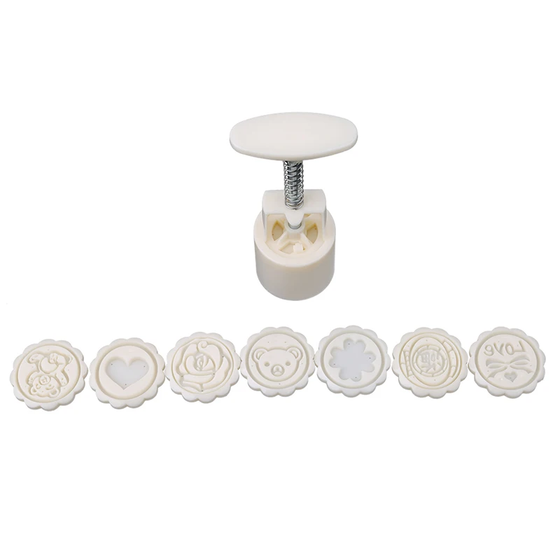 Цветочные Марки круглый пластиковый китайский фестиваль луна торт печенье Mooncake