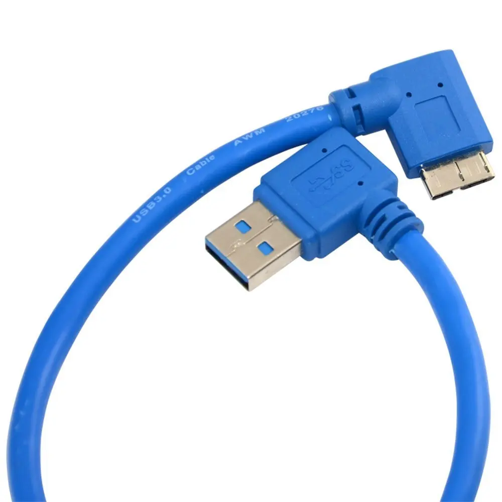 USB 3.0 Micro 90 градусов Угловые мужчин левый угол мужской короткий кабель Шнур 0.3 м для