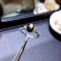 Fashion Lovely Butterfly Natural black Star Sapphire gem Ring S925 Silver Natural Gemstone Ring Women party gift fine Jewelry