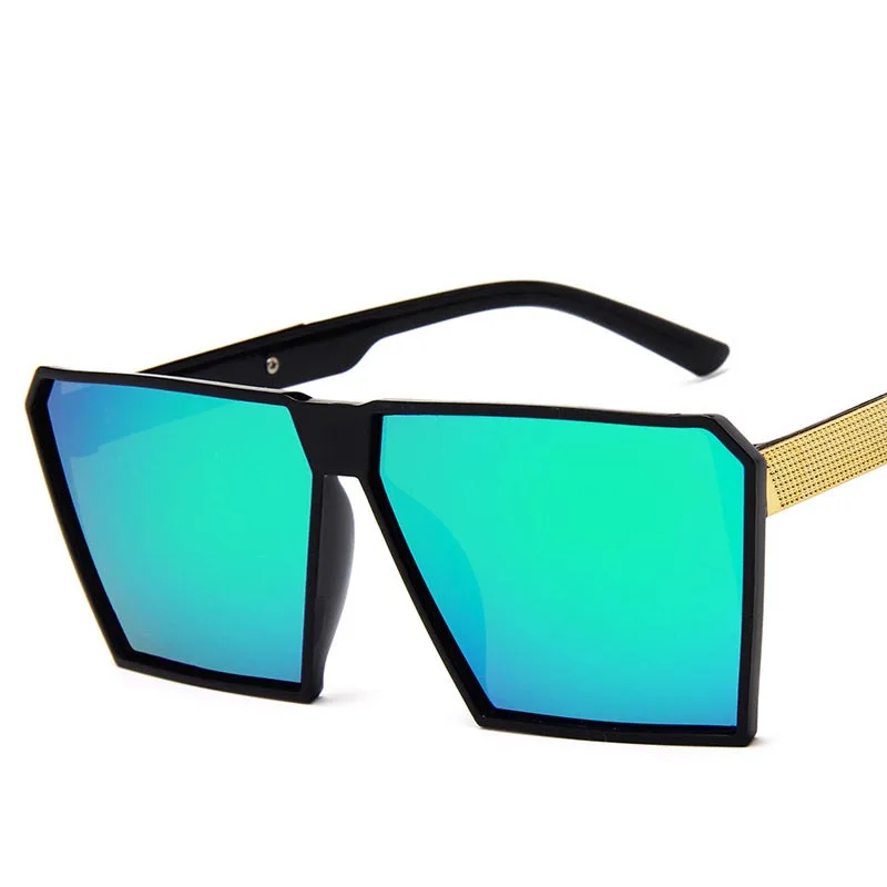 New Trend Oversized Square Sunglasses Women Vintage Men Mirror Color Film Mercury Luxury Sun Glasses Okulary damskie UV400 | Аксессуары