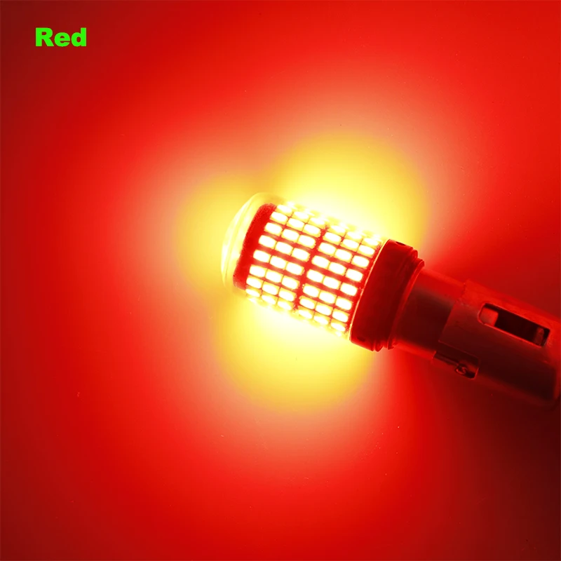 2PCS LED 1156 1157 BAY15D P21W BA15S PY21W BAU15S Car Bulb 2880Lm Amber Signal Indicator Rear Brake Light 3014SMD DropShipping