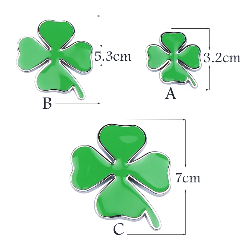 3D металлический четырехлистный клевер Quatrefoil зеленая эмблема значок наклейка для