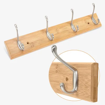 4hooks original Креативный настенный бамбуковый крючок для спальни, подвесной крючок в европейском стиле для одежды, крючок для стоек, аксессуары для гостиной - Цвет: 4hooks original