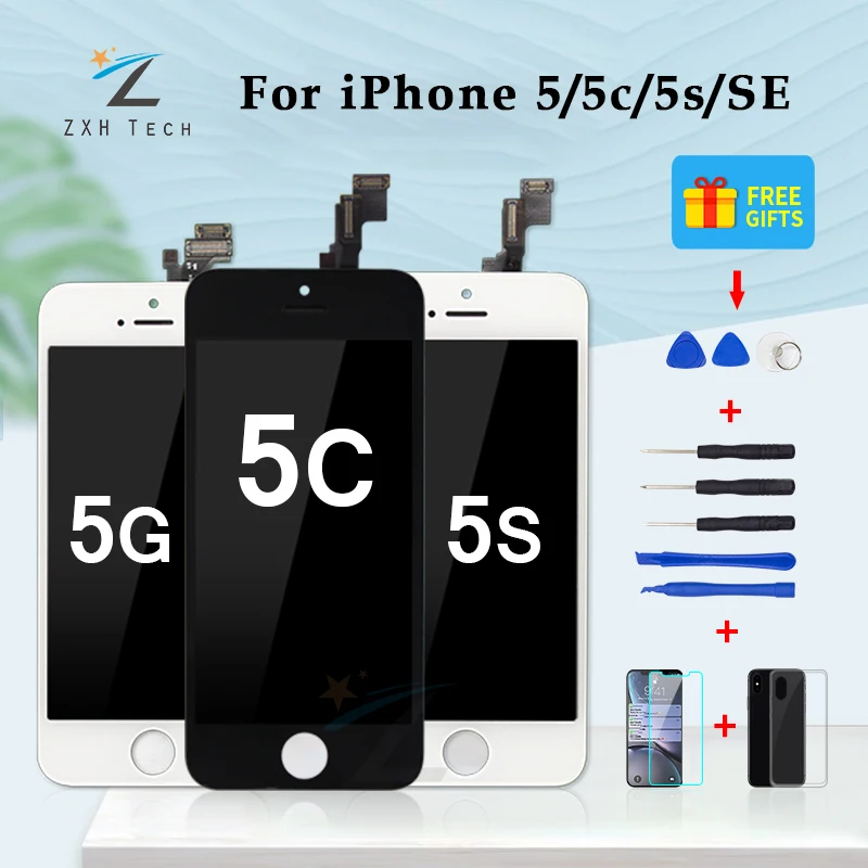 

AAA + + + для iPhone 5S ЖК-дисплей дигитайзер сборка без битых пикселей ЖК-экран Замена дисплей для iPhone 5/5s/5C/SE с подарком