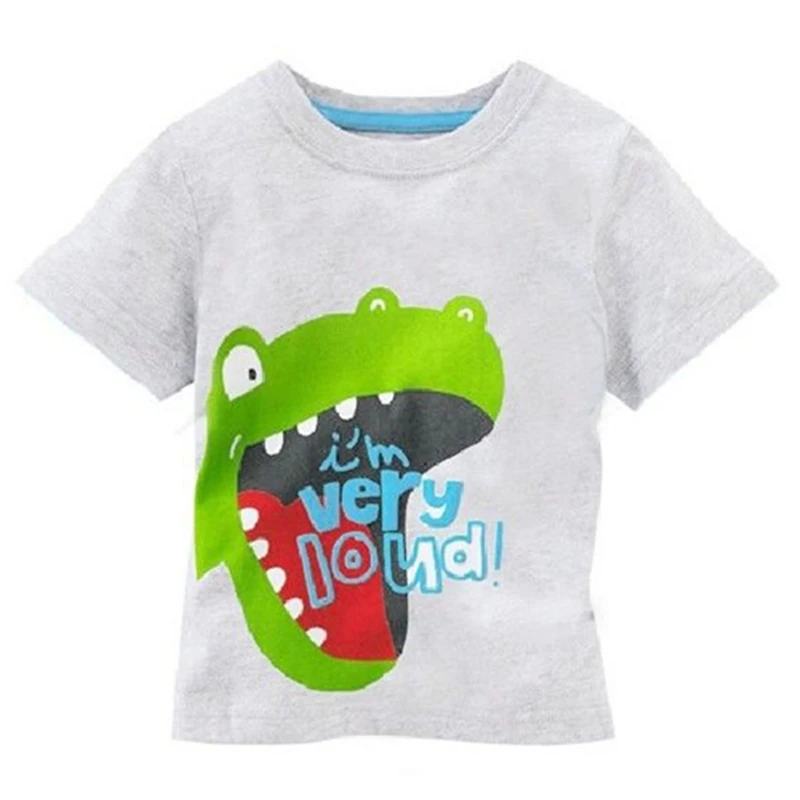 Новинка 2017 года Летние повседневные топы с рисунком для маленьких мальчиков