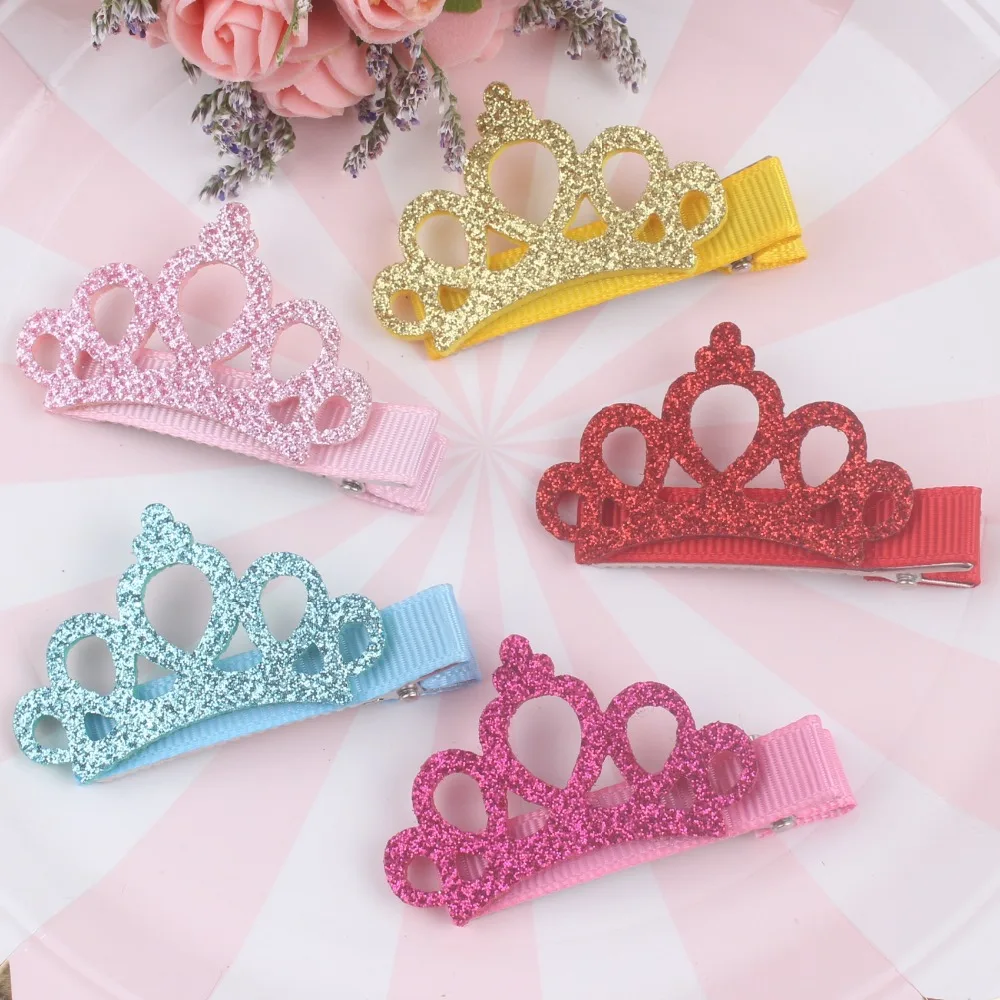 2019 new Fashion shiny crown and ribbon hairpins combination stitching girls clip Hair Accessories for kids barrettes 1pcs | Детская