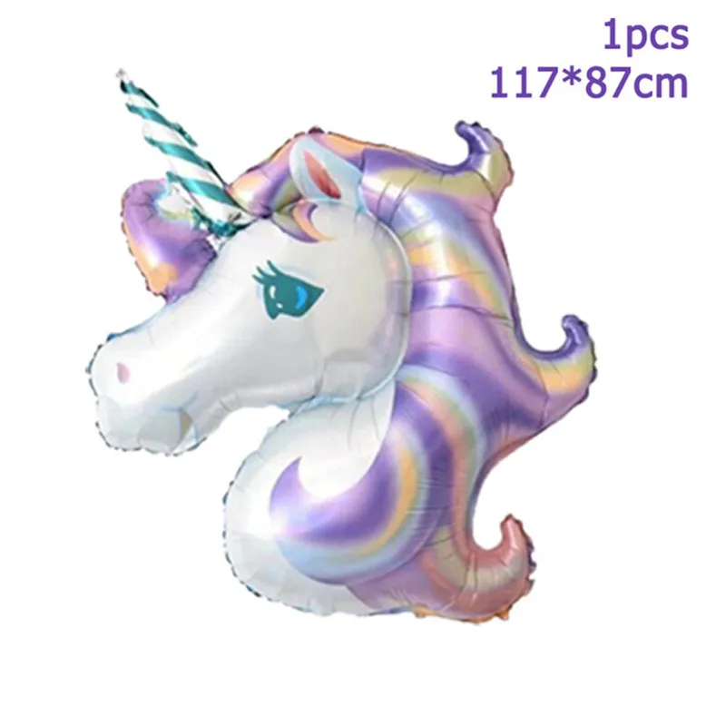Purple unicorn 5 шт. Розовый Единорог воздушный шар набор День рождения дети свадебные украшения Радуга Globos вечерние принадлежности мультфильм фольгированные воздушные шары-единороги - Цвет: Purple unicorn