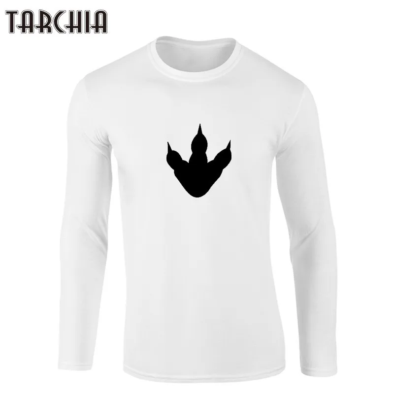 

TARCHIA Men T Shirt Long Sleeve Cotton Plus Size O-Neck Bear's Paw Print Slim Tops Male High Quality Summer Casual Tees