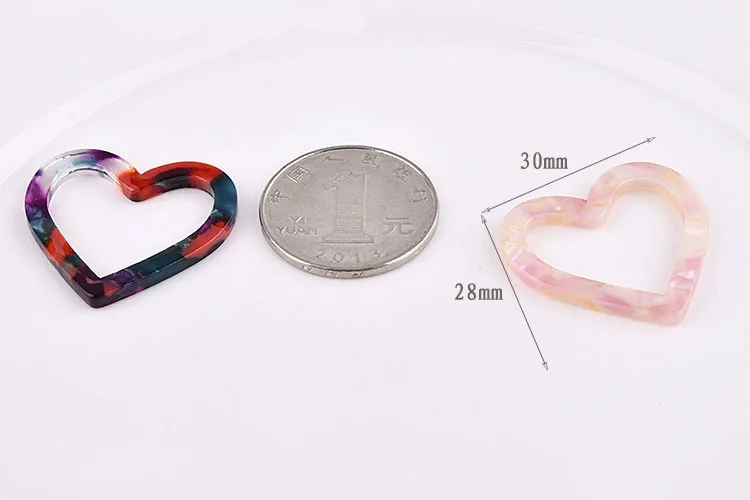 Серьги с персиковым сердцем из уксусной кислоты сделай сам Подвесные серьги