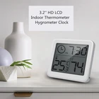 Комнатный термометр, гигрометр, 3,2 дюйма, HD ЖК-дисплей, цифровой измеритель температуры и влажности, электронные часы, 12 часов