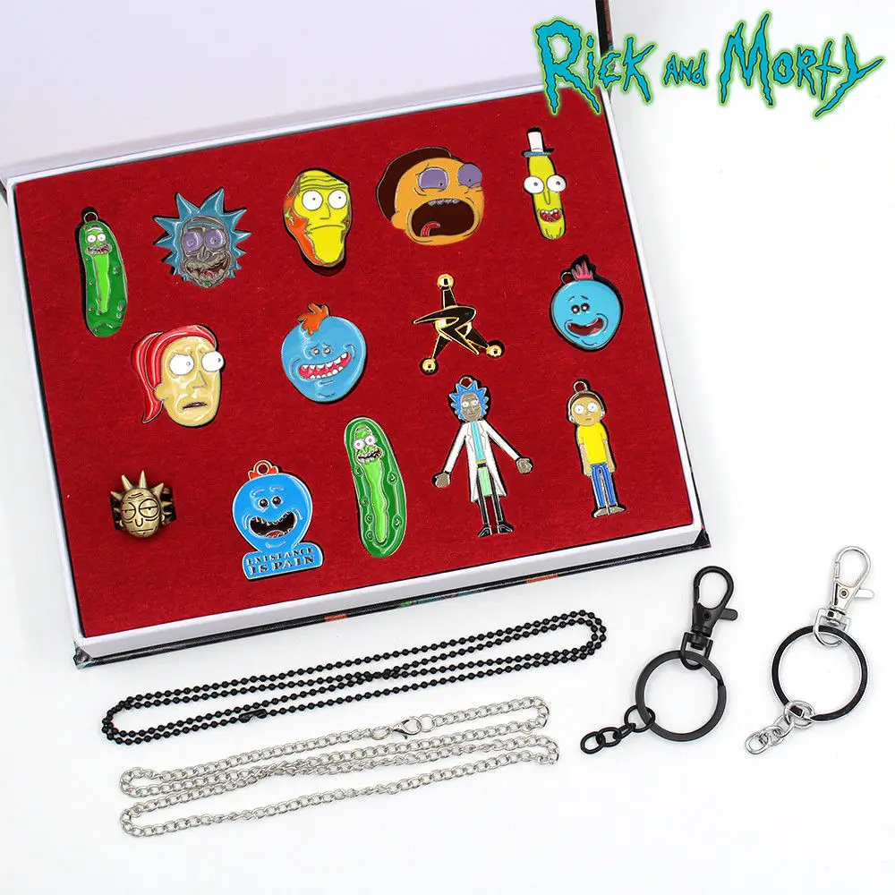 OHCOMICS Rick And Mori 14 шт. Горячая Аниме мультфильм MEESEEEKS мариновое ожерелье + брелок