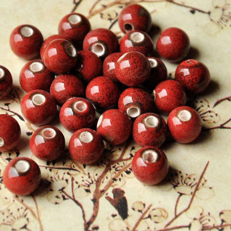 Многоцветные керамические шарики 100 шт./лот 8 мм материал Цветочная глазурь