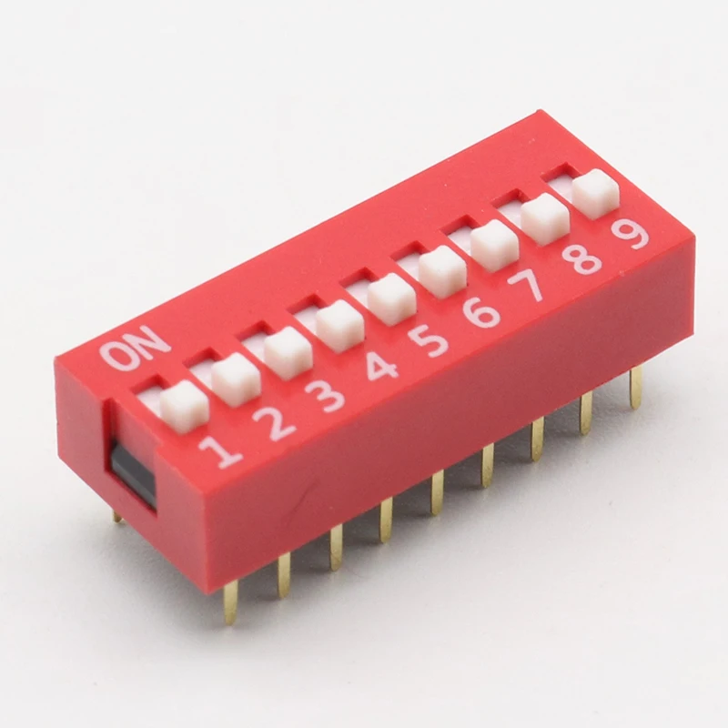 10 шт. 9 P позиций DIP переключатель 2 54 мм шаг ряда 18 Pin слайд переключатели |