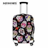 instantarts 3d sugar skull print thick rain luggage cover travel accessories suitcase trolley cover case bag suit for 18 30 inch