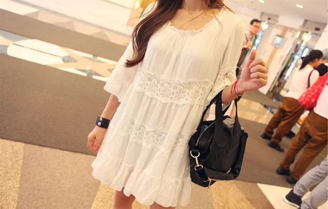 Винтажное платье с цветочной вышивкой белое кружевное женское блузка мини