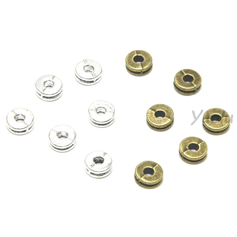 

60pcs/lot spacer bead Charms Antiqued silver/bronze Tone spacer bead charm pendants 6mm