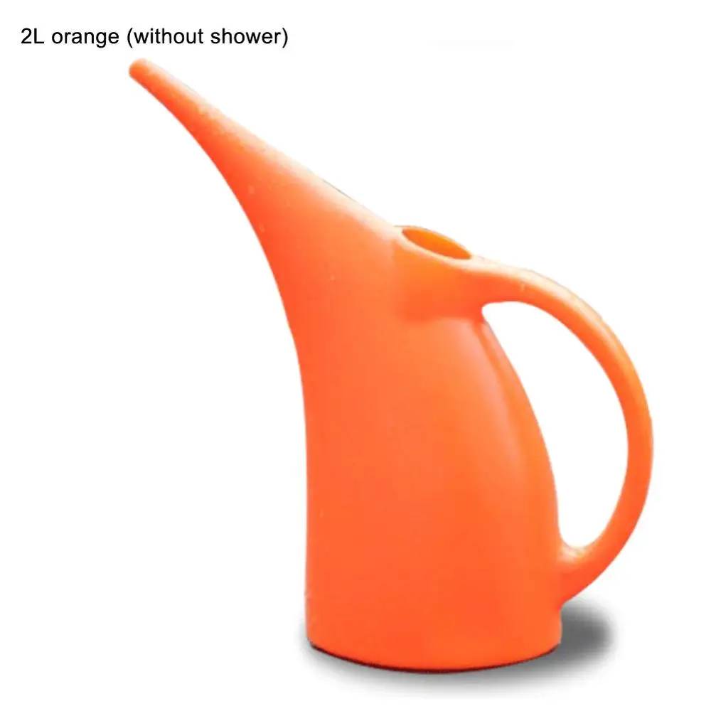 Orange 2L no shower Большой емкости пластиковый Длинный Носик инструмент для чайника, сада, элегантные цветочные растения, лейки, спринклерная банка, горшок, контейнер, держатель - Цвет: Orange 2L no shower