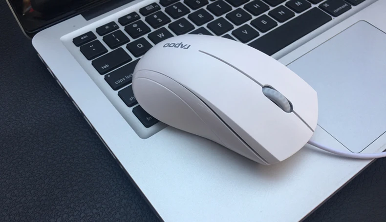 Проводная Бесшумная мышь Rapoo 1000 dpi, оптическая USB игровая мышь для Macbook, ноутбука, компьютера, Высококачественная геймерская мышь, usb mause