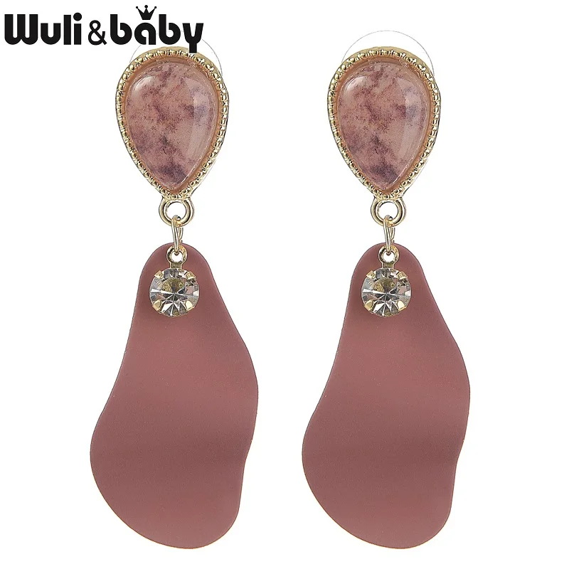 Wuli &amp baby модные серьги-капли для женщин цвет: черный бледно-лиловый массивные