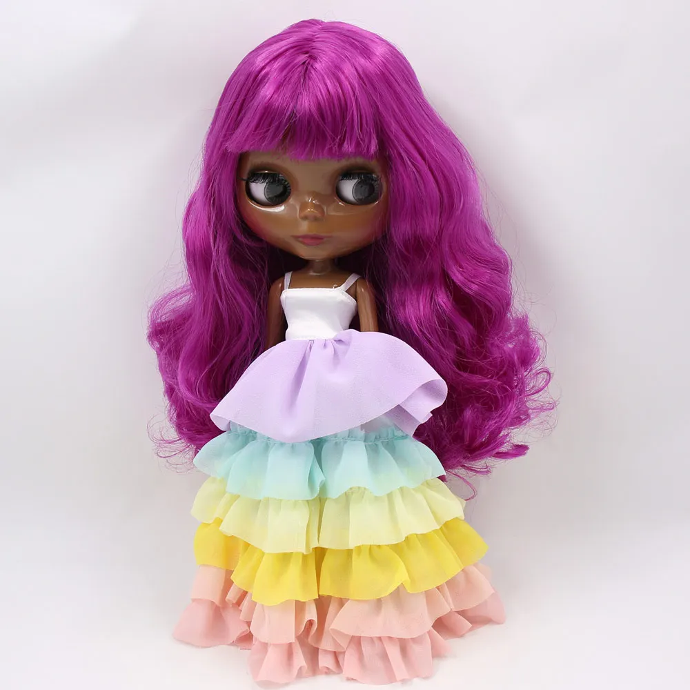 Ледяные обнаженные куклы Blyth No. BL732 фиолетовые волосы для тела 1/6 bjd, pullip, licca, jerryberry - Цвет: A doll clothes shoes