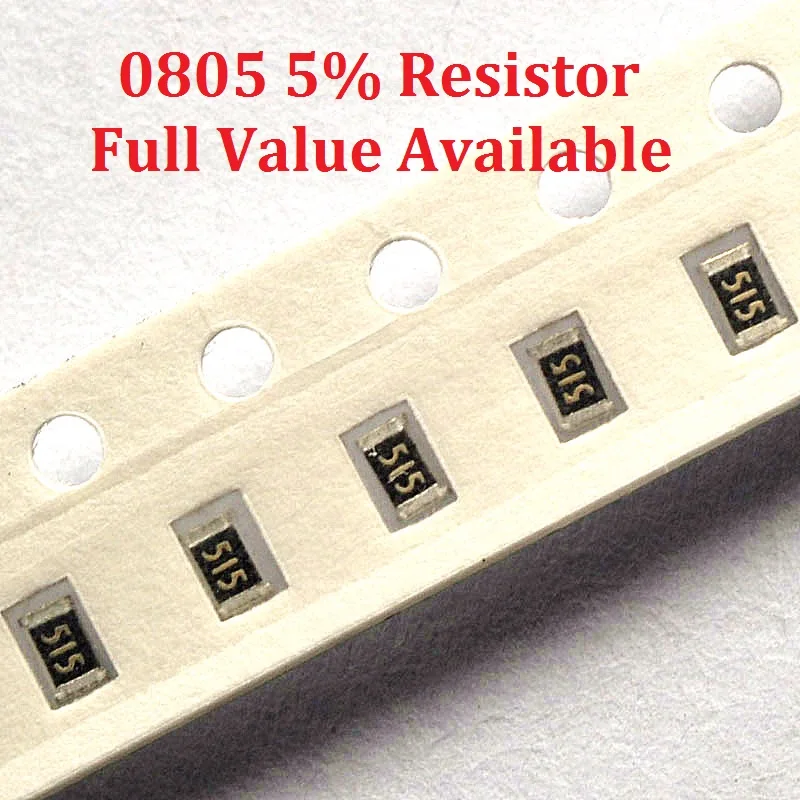 300pcs/lot SMD Chip Resistor 0805 750R/820R/910R/1K/1.1K 5% Resistance 750/820/910/Ohm 1/1.1/k Resistors 1K1 Free Shipping