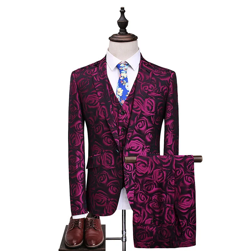 

Men's Wear Fashion Autumn And Winter New Pattern Man Marry Full Dress Self-cultivation Man's Suit Three-piece
