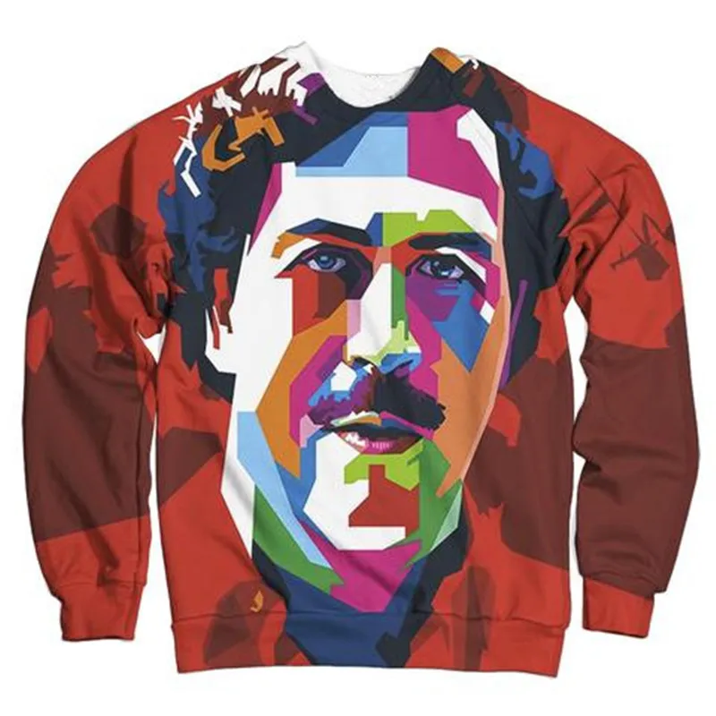 Мужские и женские толстовки с капюшоном Pablo Escobar осенняя спортивная одежда