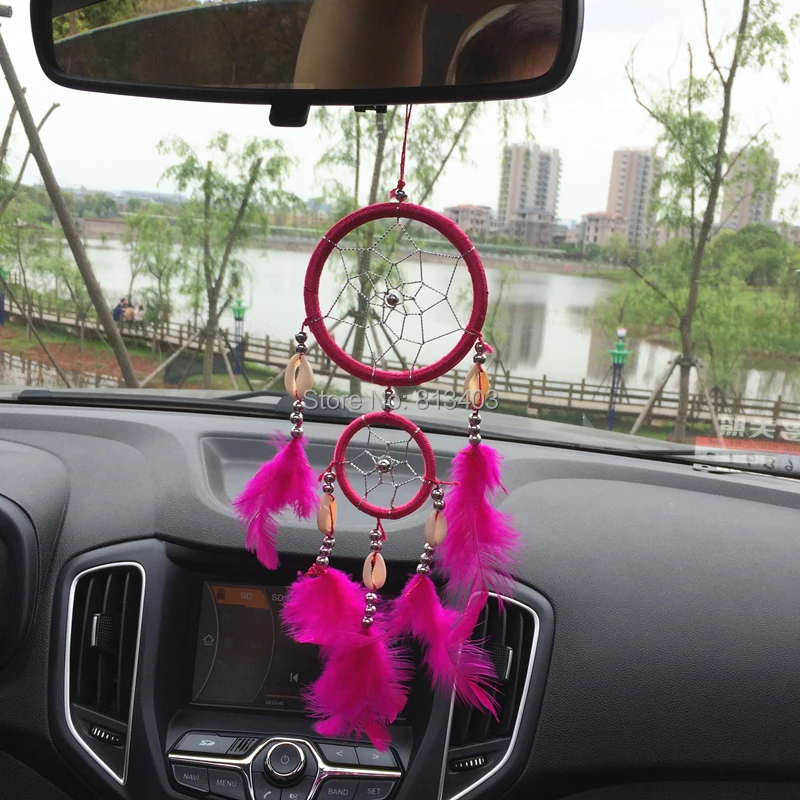 India Style Handmade Dream Catcher Circular Net With feather Hanging Decoration Decor Ornament Gift | Wind Chimes &amp Decorations