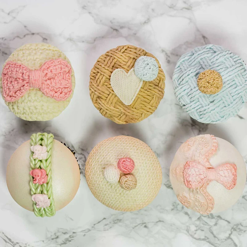 Luyou DIY кружева текстура вязания силиконовые формы для рождественского кекса