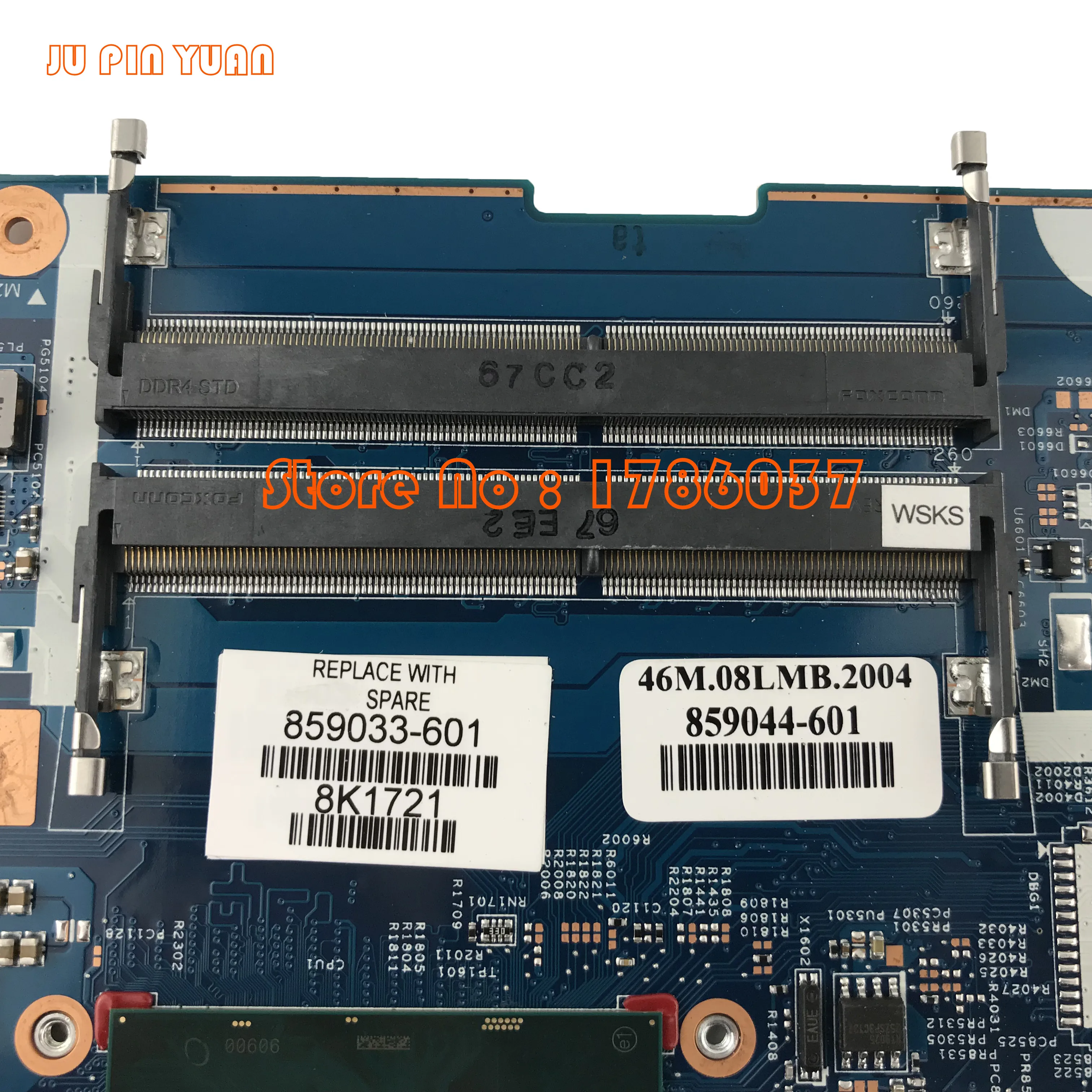 Ju pin yuan 859033-601 859033-501 448.08E01.0021 для hp notebook 17-X series Материнская плата с i5-7200U ЦП полностью протестирована
