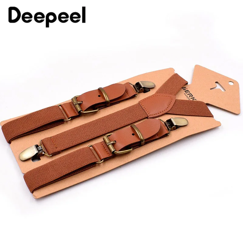 Deepeel 1 шт. 2 5x75 см Ретро стиль Детские подтяжки 3 зажима для брюк искусственная кожа