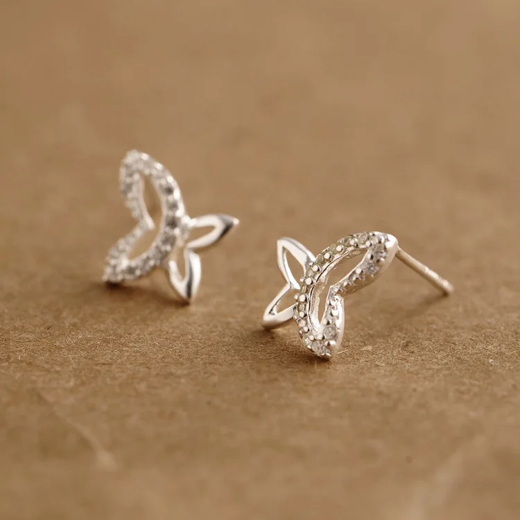 925 пробы svearrings маленькие циркониевые бабочки для женщин Подарки|925 sterling silver