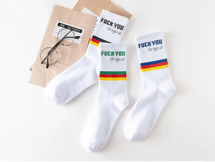 Смешные буквы женские носки с надписью Staff Streetwear хипстерские унисекс 3 пары Lost Pride