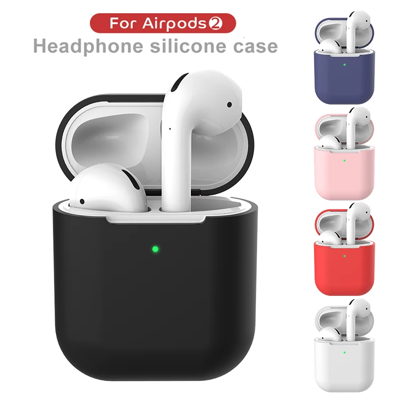 Чистый цвет защитный силиконовый из ТПУ чехол Аксессуары для Apple Airpods 2 Bluetooth