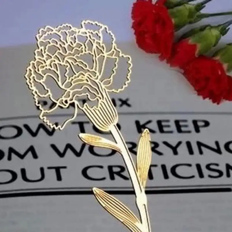 DHL Free Shipping 700 Pieces Metal Gold Carnations Bookmarks Wedding Favor Gift Birthday Party Favors